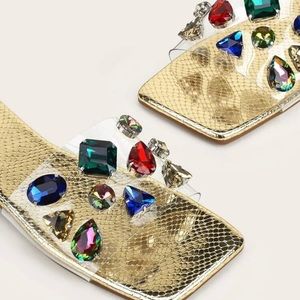 Clearn Jewel Colorful Gemstone Sandals